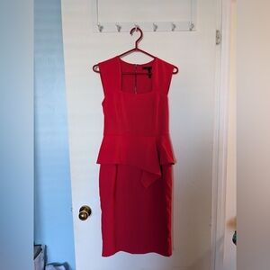 BCBGMaxAzria Vibrant Red Asymmetrical Dress